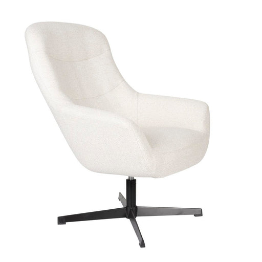 Fauteuil Draaibare Fauteuil Yuki Off Polyester Wit 84.5x73 cm-Fauteuils-Creating Home