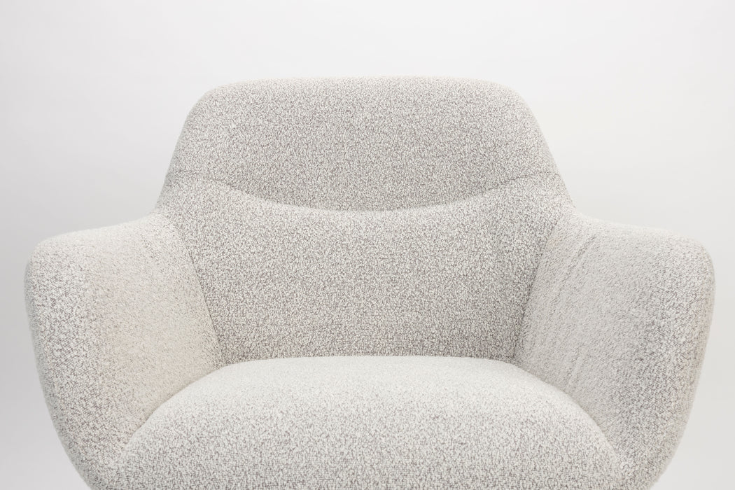 Fauteuil Dude Boucle Polyester Beige 76x77 cm-Fauteuils-Creating Home
