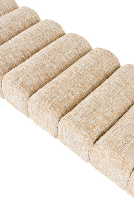 Eetkamerbank Jethro 180 Polyester, Metaal Beige 41.5x180-Eetkamerstoelen-Creating Home