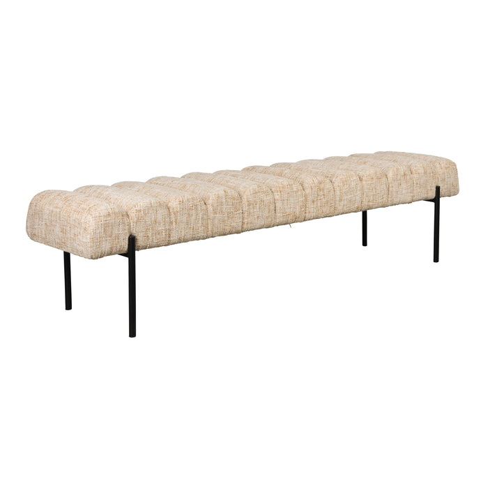 Eetkamerbank Jethro 180 Polyester, Metaal Beige 41.5x180-Eetkamerstoelen-Creating Home