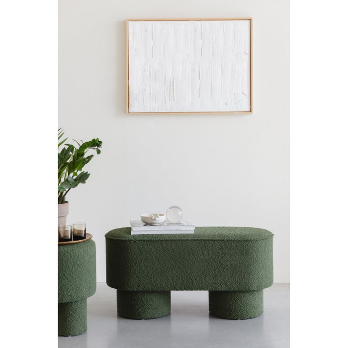 Fauteuil Eetkamerbank Marcos Stof, Polyester, Pine hout Groen-Fauteuils-Creating Home