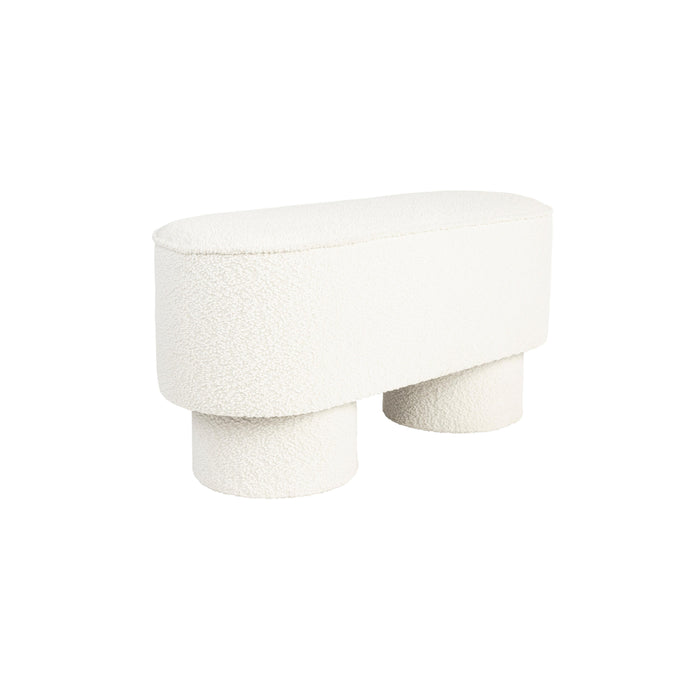 Fauteuil Eetkamerbank Marcos Stof, Polyester, Pine hout Wit 35x93-Fauteuils-Creating Home