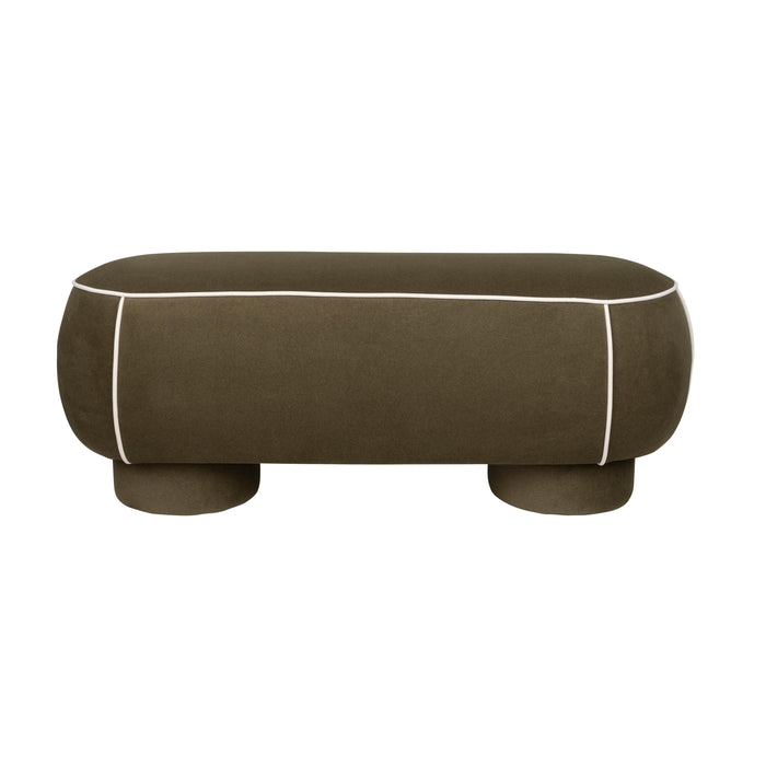 Eetkamerbank Marina L Polyester, Hout Groen 44x121 cm-Eetkamerstoelen-Creating Home