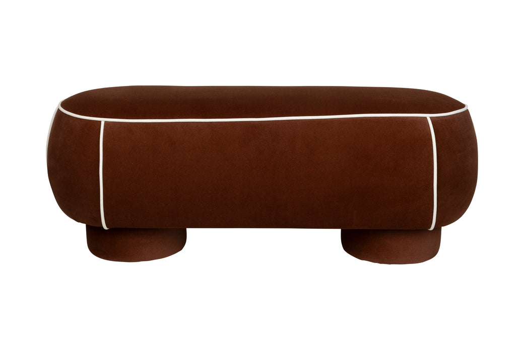 Eetkamerbank Marina L Polyester, Hout Rood 44x121 cm-Eetkamerstoelen-Creating Home