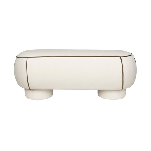 Eetkamerbank Marina L Polyester, Hout Wit 44x121 cm-Eetkamerstoelen-Creating Home