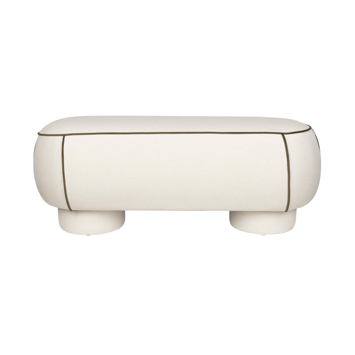 Eetkamerbank Marina L Polyester, Hout Wit 44x121 cm-Eetkamerstoelen-Creating Home