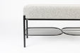 Fauteuil Eetkamerbank Milou Stof, Polyester, Metaal Grijs 90x35-Fauteuils-Creating Home