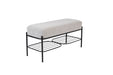 Fauteuil Eetkamerbank Milou Stof, Polyester, Metaal Grijs 90x35-Fauteuils-Creating Home