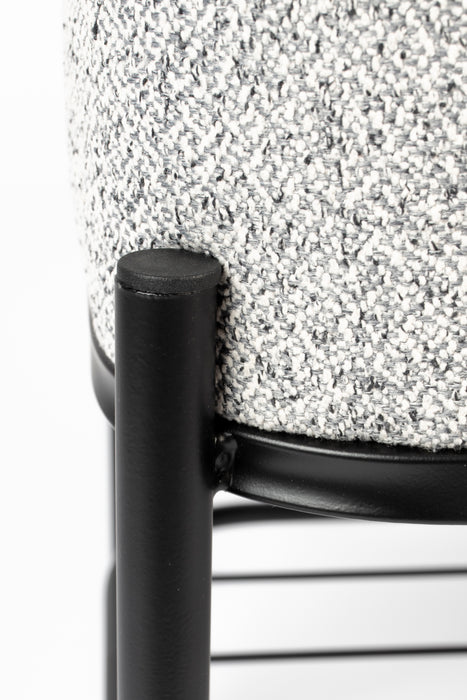 Fauteuil Eetkamerbank Milou Stof, Polyester, Metaal Grijs 90x35-Fauteuils-Creating Home