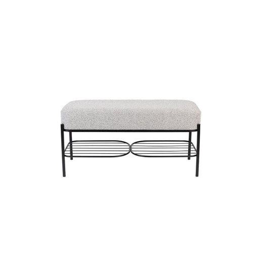 Fauteuil Eetkamerbank Milou Stof, Polyester, Metaal Grijs 90x35-Fauteuils-Creating Home