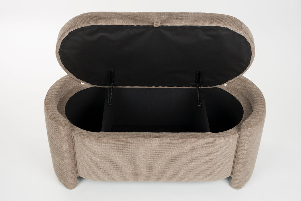 Fauteuil Eetkamerbank Miro Polyester, MDF Grijs 44x108 cm