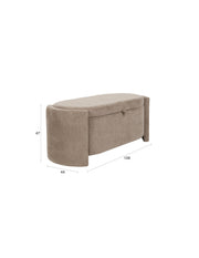 Fauteuil Eetkamerbank Miro Polyester, MDF Grijs 44x108 cm-Fauteuils-Creating Home
