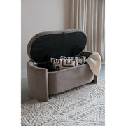 Fauteuil Eetkamerbank Miro Polyester, MDF Grijs 44x108 cm-Fauteuils-Creating Home