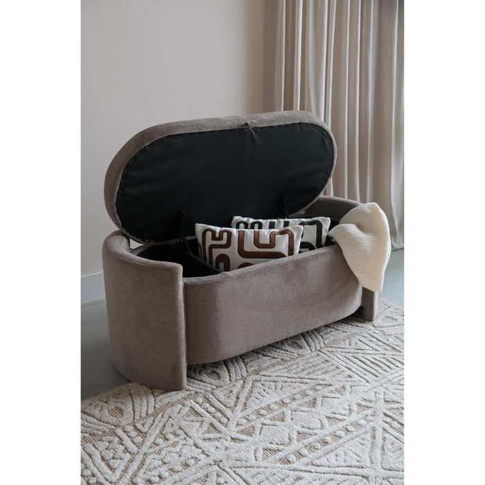 Fauteuil Eetkamerbank Miro Polyester, MDF Grijs 44x108 cm-Fauteuils-Creating Home