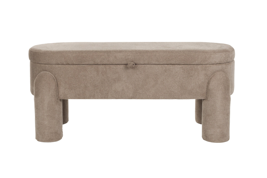 Eetkamerbank Orly Polyester, MDF Grijs 45x113 cm-Eetkamerstoelen-Creating Home