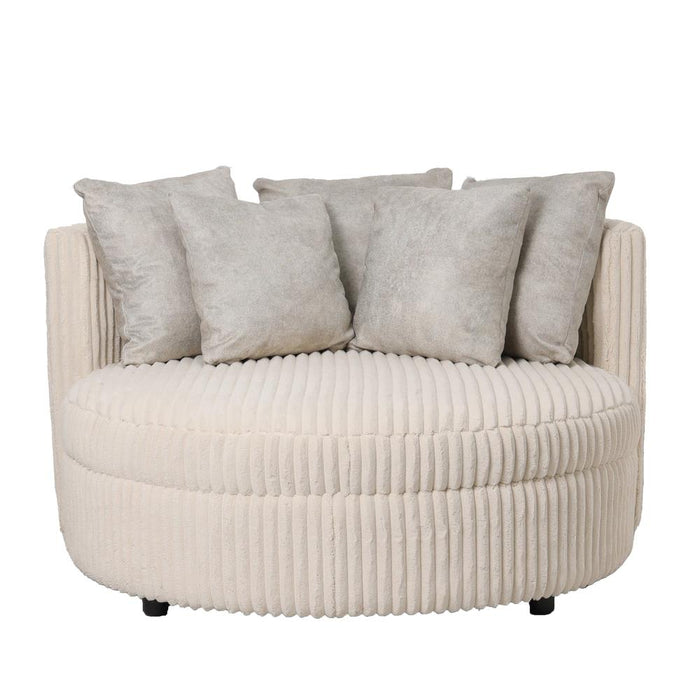 Fauteuil Fayen Polyester Crème 122x125 cm-Fauteuils-PTMD