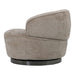 Beige polyester fauteuil Filou van PTMD met een rond, slank metalen onderstel.