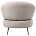 Witte Franklyn fauteuil van PTMD met polyester bekleding en slank metalen onderstel.