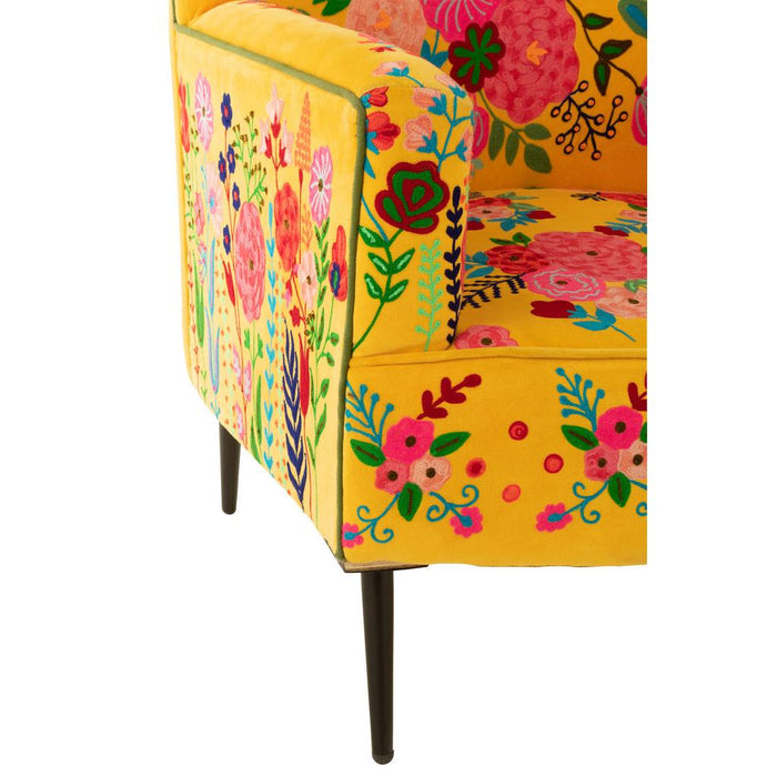 Fauteuil Geel Fluweel 75 cm 75x64x84 cm-Fauteuils-J-Line