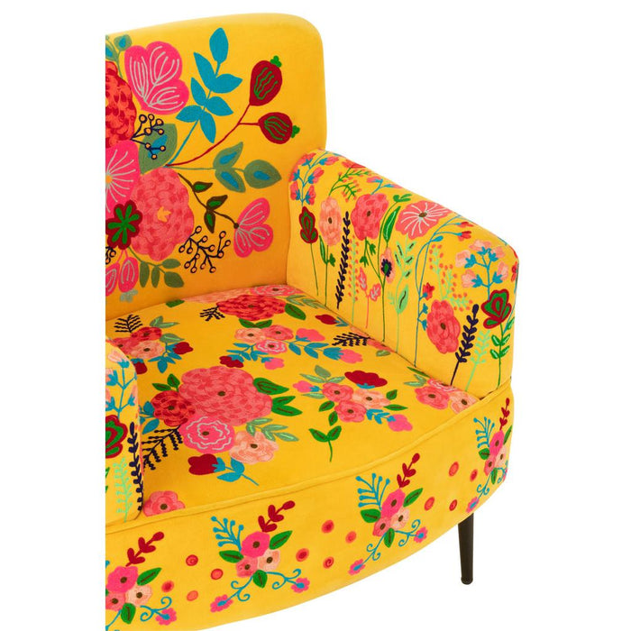 Fauteuil Geel Fluweel 75 cm 75x64x84 cm-Fauteuils-J-Line