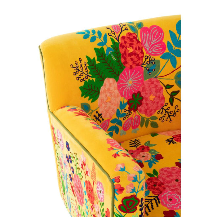Fauteuil Geel Fluweel 75 cm 75x64x84 cm-Fauteuils-J-Line