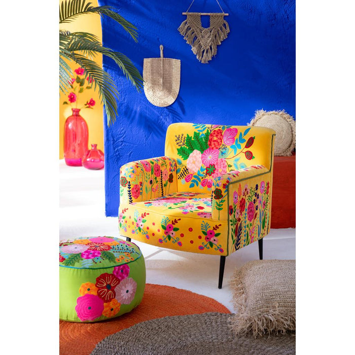 Fauteuil Geel Fluweel 75 cm 75x64x84 cm-Fauteuils-J-Line