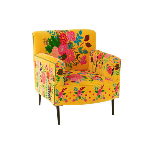 Fauteuil Geel Fluweel 75 cm 75x64x84 cm-Fauteuils-J-Line