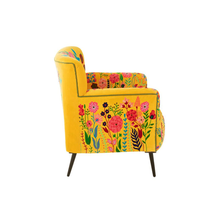 Fauteuil Geel Fluweel 75 cm-Fauteuils-J-Line