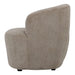 Beige polyester fauteuil Grasa van PTMD met een compact, gestoffeerd design van 75x76 cm op een subtiel onderstel.