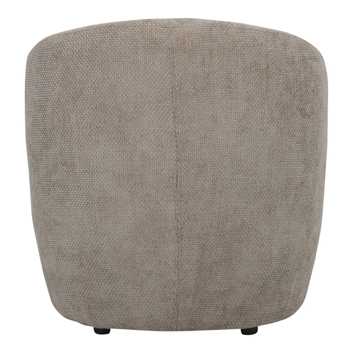 Beige fauteuil Grasa van PTMD met gestructureerde polyester bekleding, 75x76 cm.