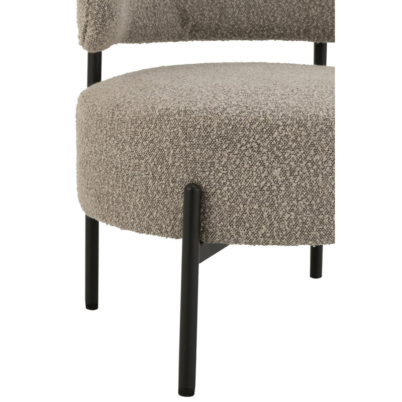 Fauteuil Grijs Polyester 62 cm 62.5x62.5x67.5 cm-Fauteuils-J-Line