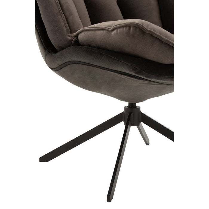 Fauteuil Grijs Polyester 73 cm 73x78x92 cm 5323-Kussens-J-Line