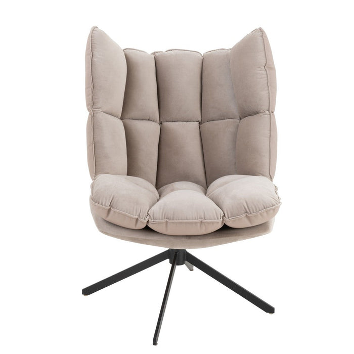 Fauteuil Grijs Polyester 73 cm - Grijs/greige - 25052-Fauteuils-J-Line