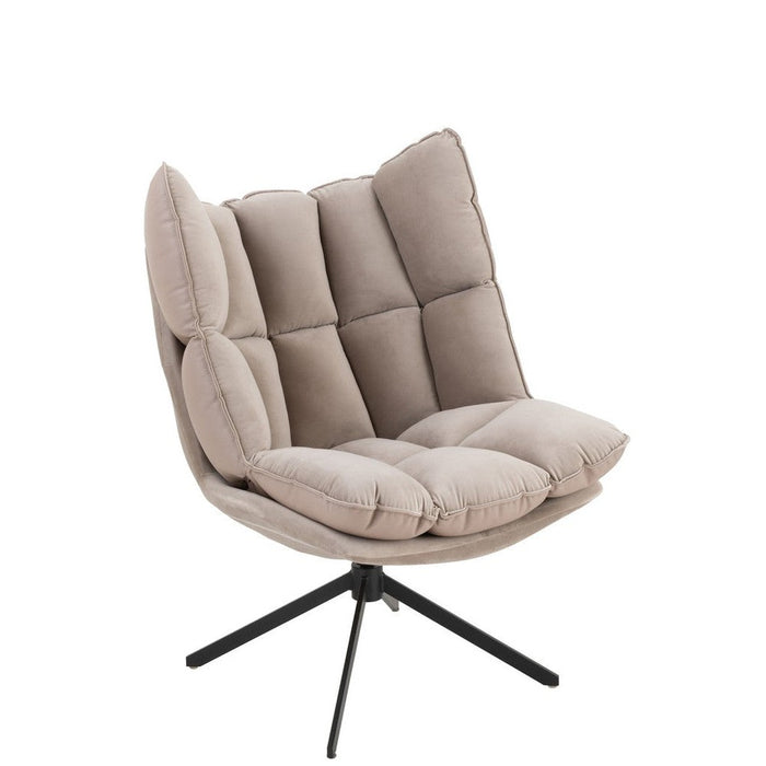 Fauteuil Grijs Polyester 73 cm - Grijs/greige - 25052-Fauteuils-J-Line