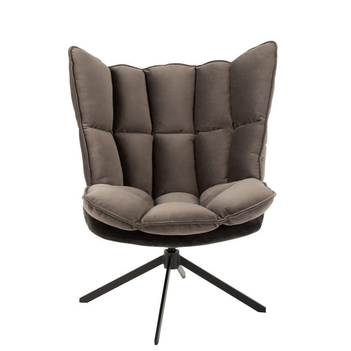 Fauteuil Grijs Polyester 73 cm - Grijs/greige - 5323-Fauteuils-J-Line