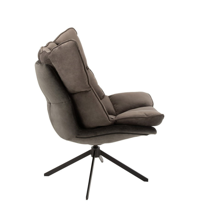 Fauteuil Grijs Polyester 73 cm - Grijs/greige - 5323-Fauteuils-J-Line