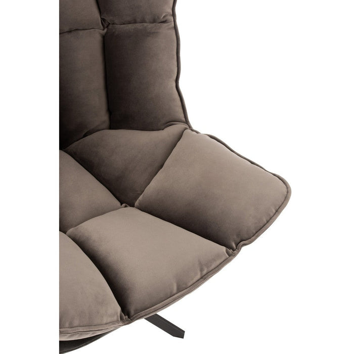 Fauteuil Grijs Polyester 73 cm - Grijs/greige - 5323-Fauteuils-J-Line