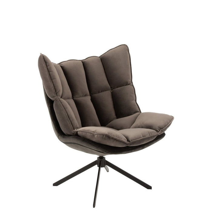 Fauteuil Grijs Polyester 73 cm - Grijs/greige - 5323-Fauteuils-J-Line