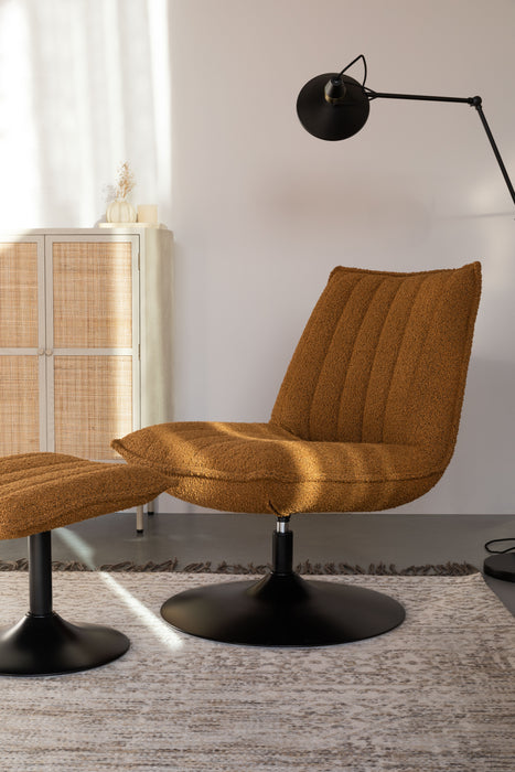 Fauteuil Jax Ochre Bouclé Acrylic,Polyester Geel 79x68 cm-Fauteuils-Creating Home