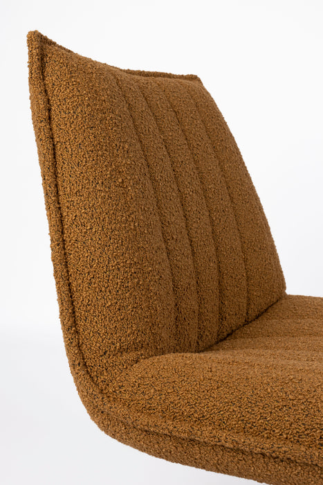 Fauteuil Jax Ochre Bouclé Acrylic,Polyester Geel 79x68 cm-Fauteuils-Creating Home