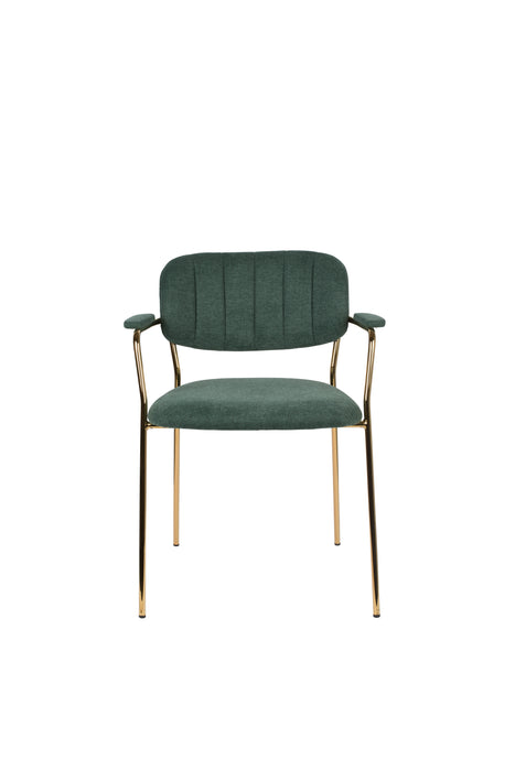 Fauteuil Jolien Goud/dark Nylon en polyester Groen 56x61 cm-Fauteuils-Creating Home