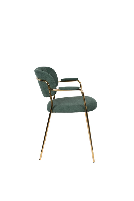 Fauteuil Jolien Goud/dark Nylon en polyester Groen 56x61 cm-Fauteuils-Creating Home