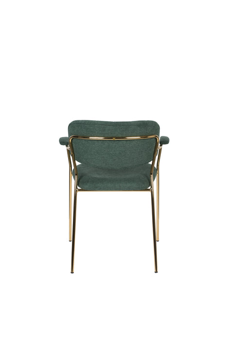 Fauteuil Jolien Goud/dark Nylon en polyester Groen 56x61 cm-Fauteuils-Creating Home