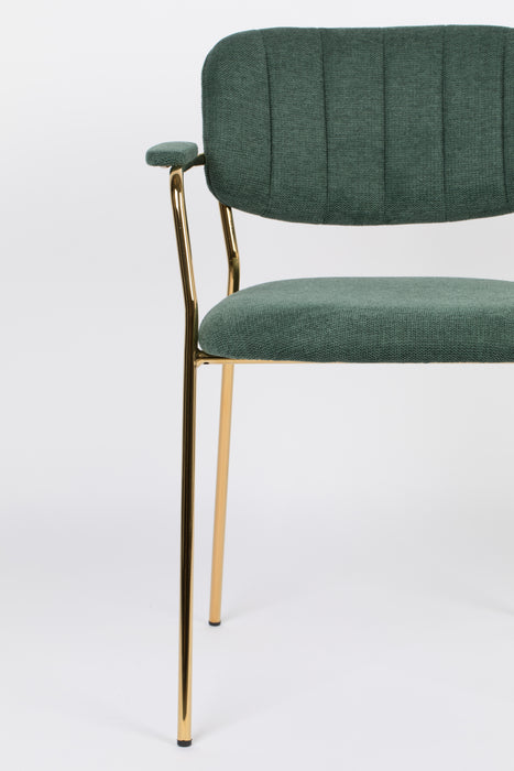 Fauteuil Jolien Goud/dark Nylon en polyester Groen 56x61 cm-Fauteuils-Creating Home