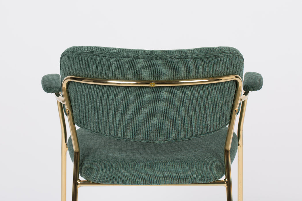 Fauteuil Jolien Goud/dark Nylon en polyester Groen 56x61 cm-Fauteuils-Creating Home