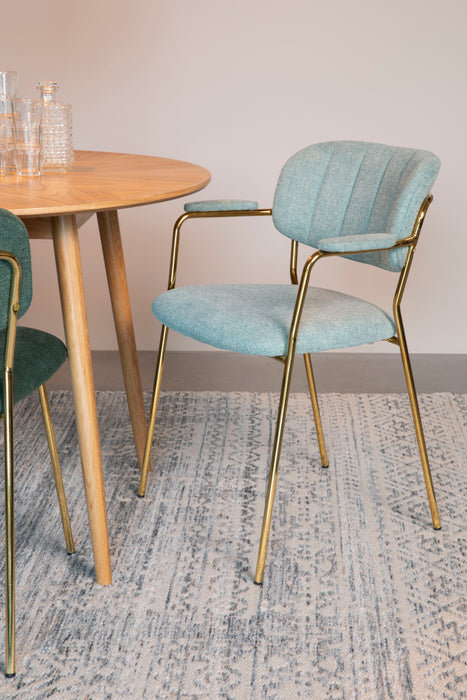 Fauteuil Jolien Goud/light Nylon en polyester Groen 56x61 cm-Fauteuils-Creating Home