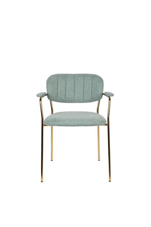 Fauteuil Jolien Goud/light Nylon en polyester Groen 56x61 cm-Fauteuils-Creating Home