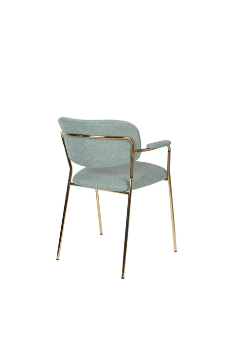 Fauteuil Jolien Goud/light Nylon en polyester Groen 56x61 cm-Fauteuils-Creating Home