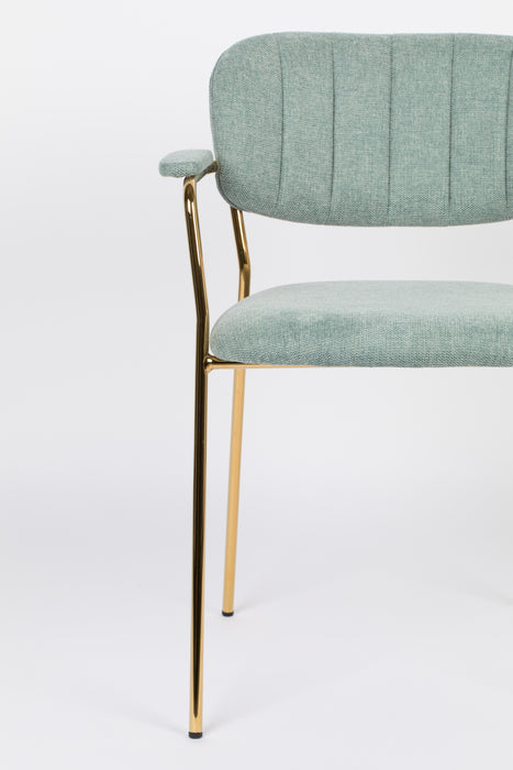 Fauteuil Jolien Goud/light Nylon en polyester Groen 56x61 cm-Fauteuils-Creating Home