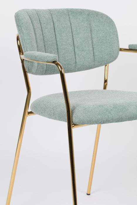 Fauteuil Jolien Goud/light Nylon en polyester Groen 56x61 cm-Fauteuils-Creating Home
